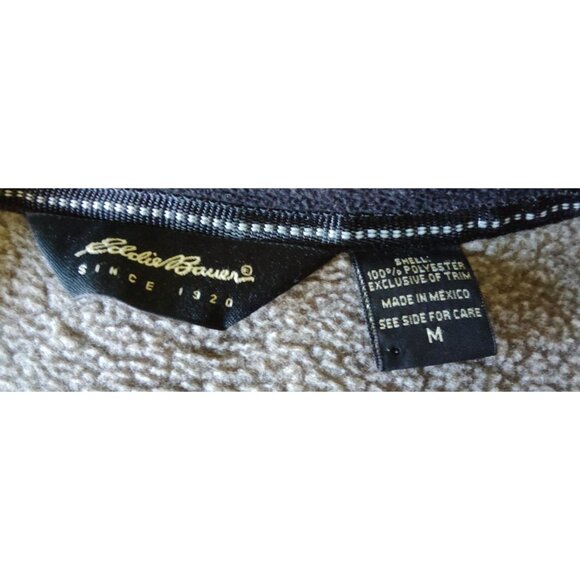 Eddie Bauer Men's Medium Light Brown Fleece Zip Pocket Pullover Sweatshirt - Picture 3 of 10